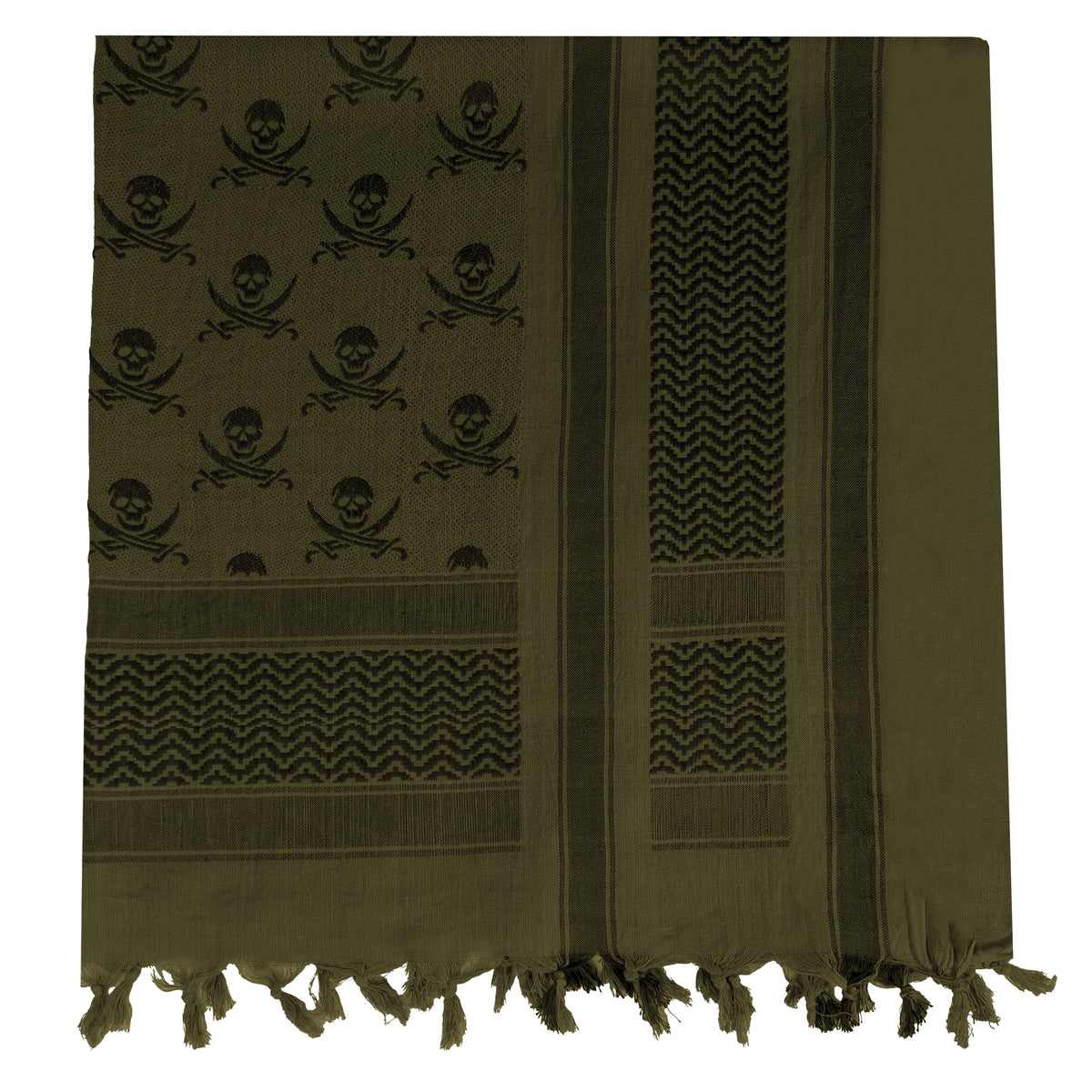 Rothco Skulls Shemagh Tactical Desert Keffiyeh Scarf - Rothco 8539-OD