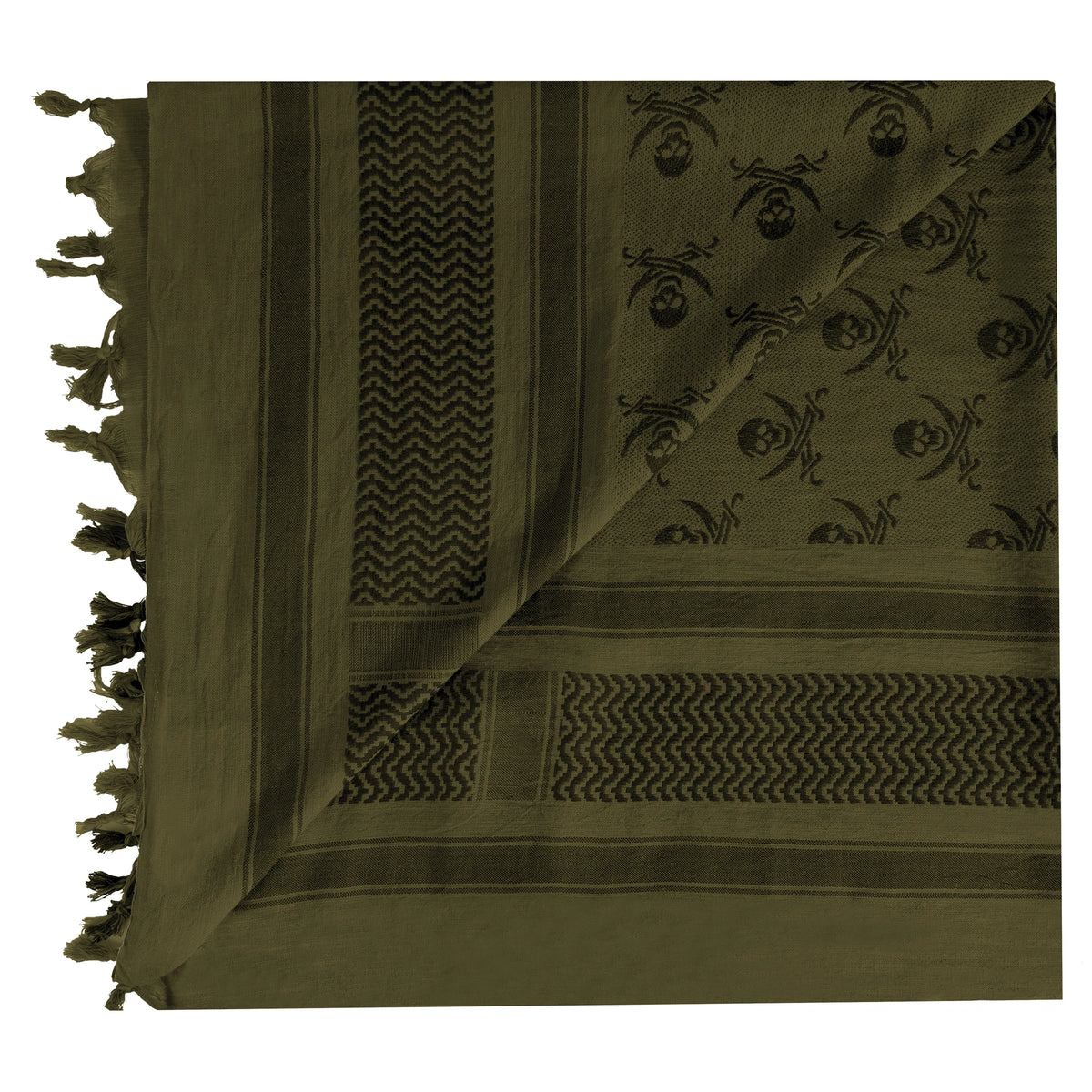 Rothco Skulls Shemagh Tactical Desert Keffiyeh Scarf - Rothco 8539-OD