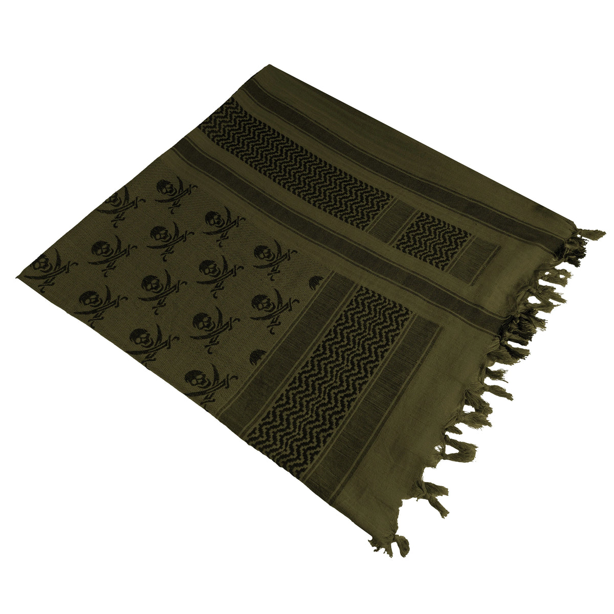 Rothco Skulls Shemagh Tactical Desert Keffiyeh Scarf - Rothco 8539-OD