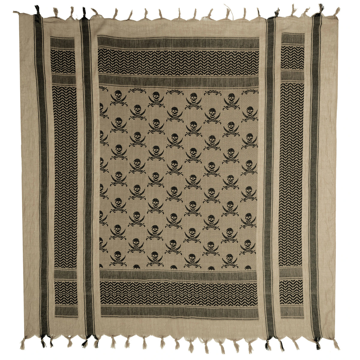 Rothco Skulls Shemagh Tactical Desert Keffiyeh Scarf - Rothco 8539-TAN