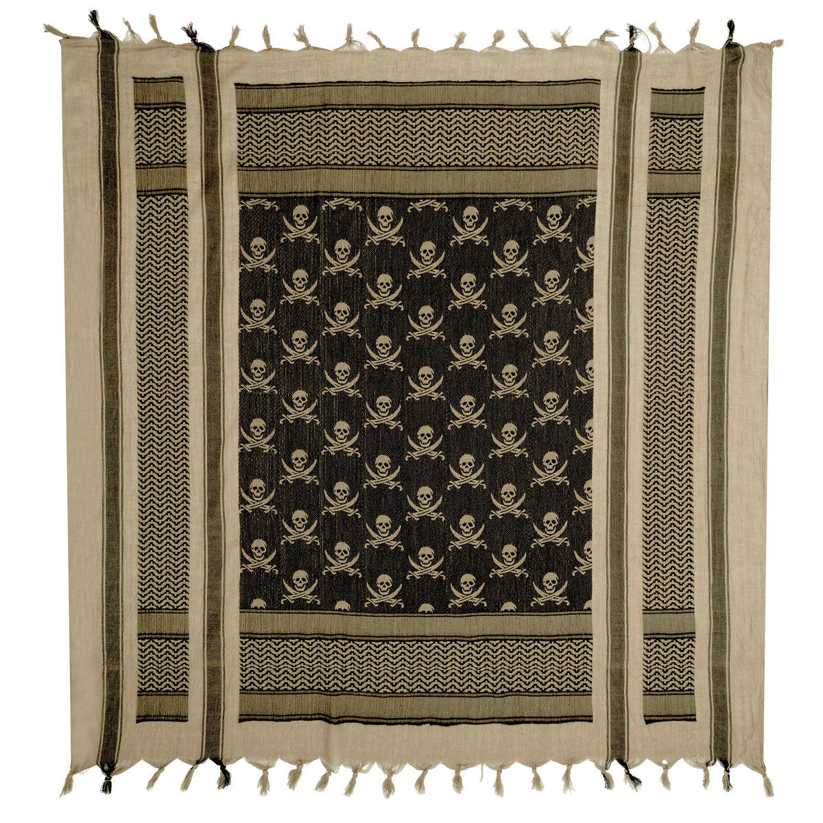 Rothco Skulls Shemagh Tactical Desert Keffiyeh Scarf - Rothco 8539-TAN