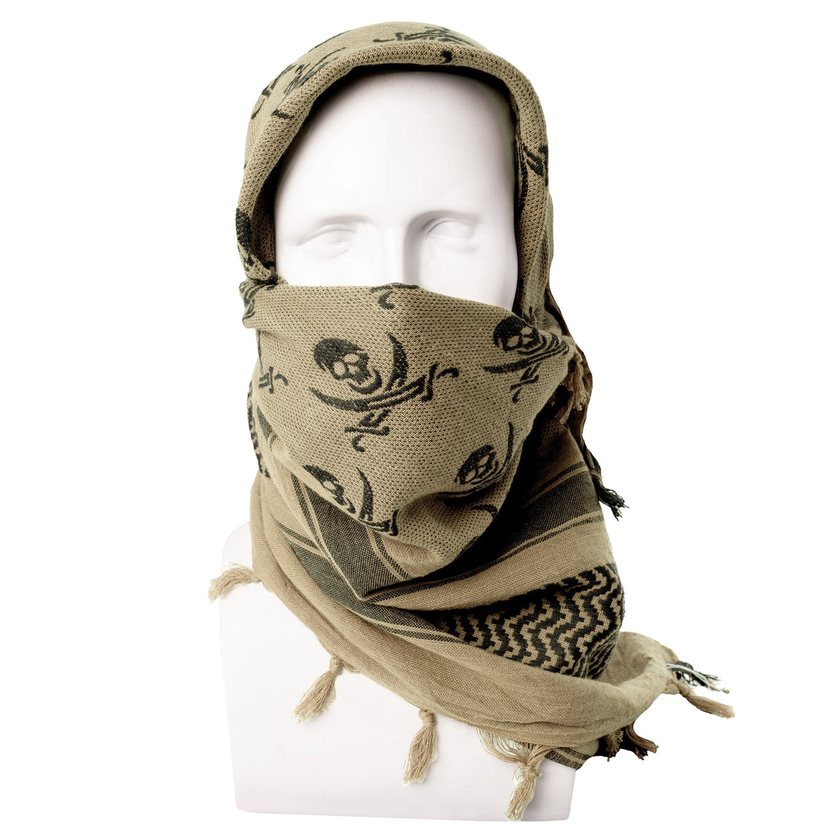 Rothco Skulls Shemagh Tactical Desert Keffiyeh Scarf - Rothco 8539-TAN