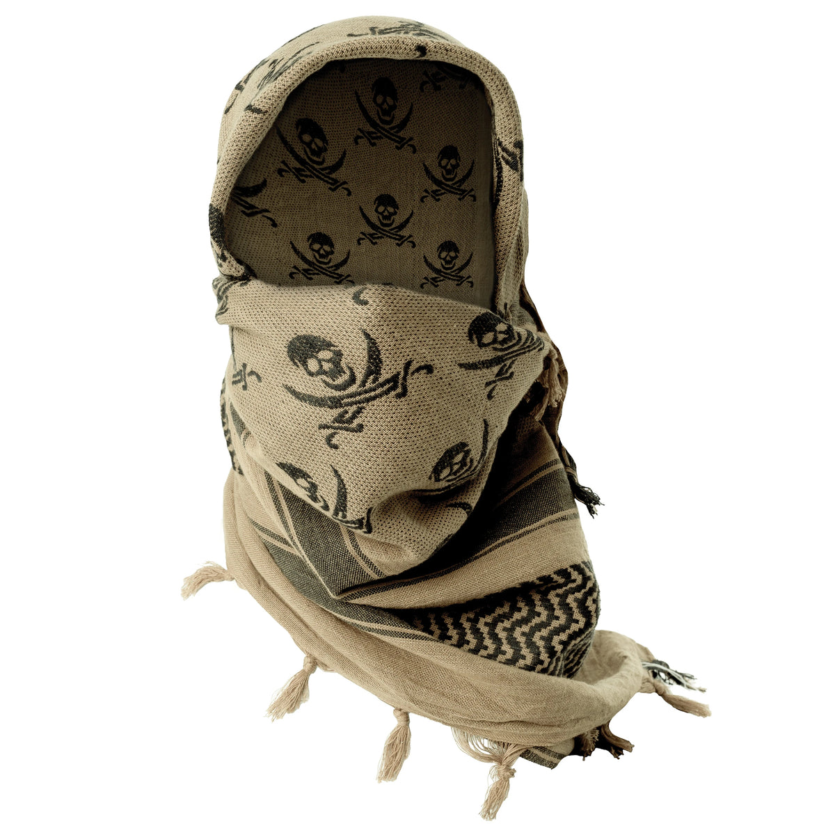 Rothco Skulls Shemagh Tactical Desert Keffiyeh Scarf - Rothco 8539-TAN
