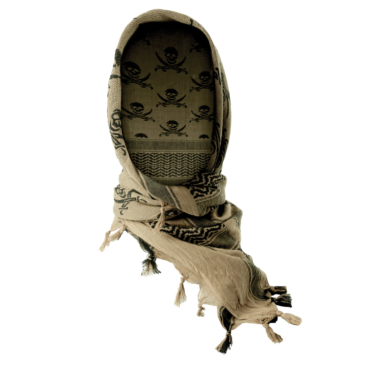 Rothco Skulls Shemagh Tactical Desert Keffiyeh Scarf - Rothco 8539-TAN
