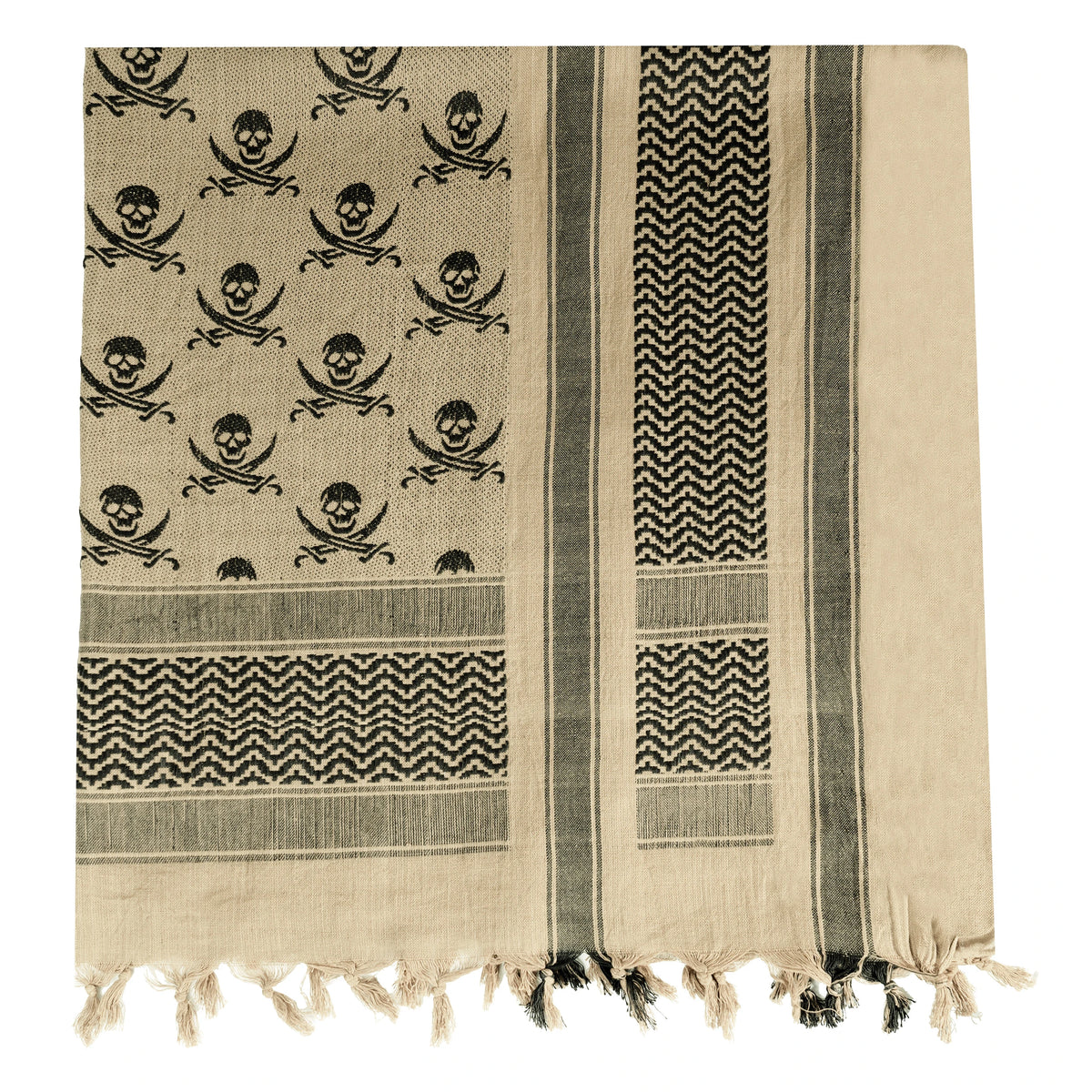 Rothco Skulls Shemagh Tactical Desert Keffiyeh Scarf - Rothco 8539-TAN
