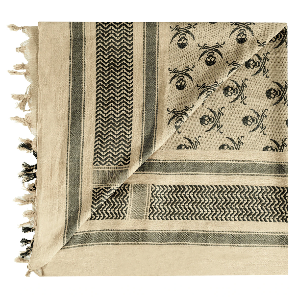 Rothco Skulls Shemagh Tactical Desert Keffiyeh Scarf - Rothco 8539-TAN