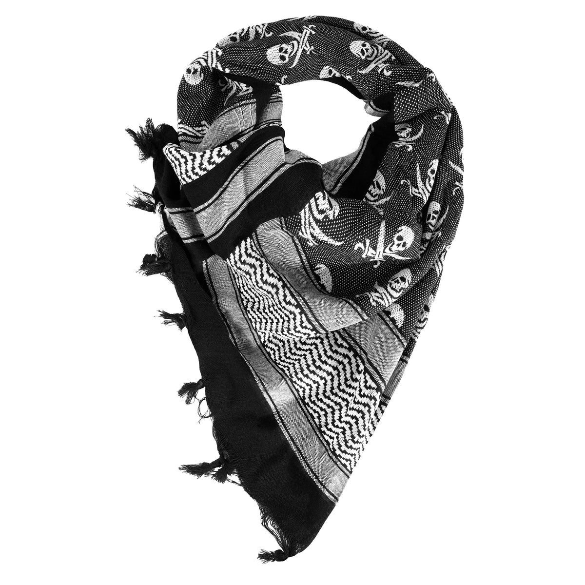 Rothco Skulls Shemagh Tactical Desert Keffiyeh Scarf - Rothco 8539-WTB