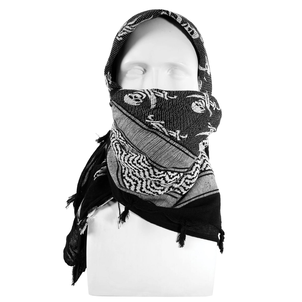 Rothco Skulls Shemagh Tactical Desert Keffiyeh Scarf - Rothco 8539-WTB