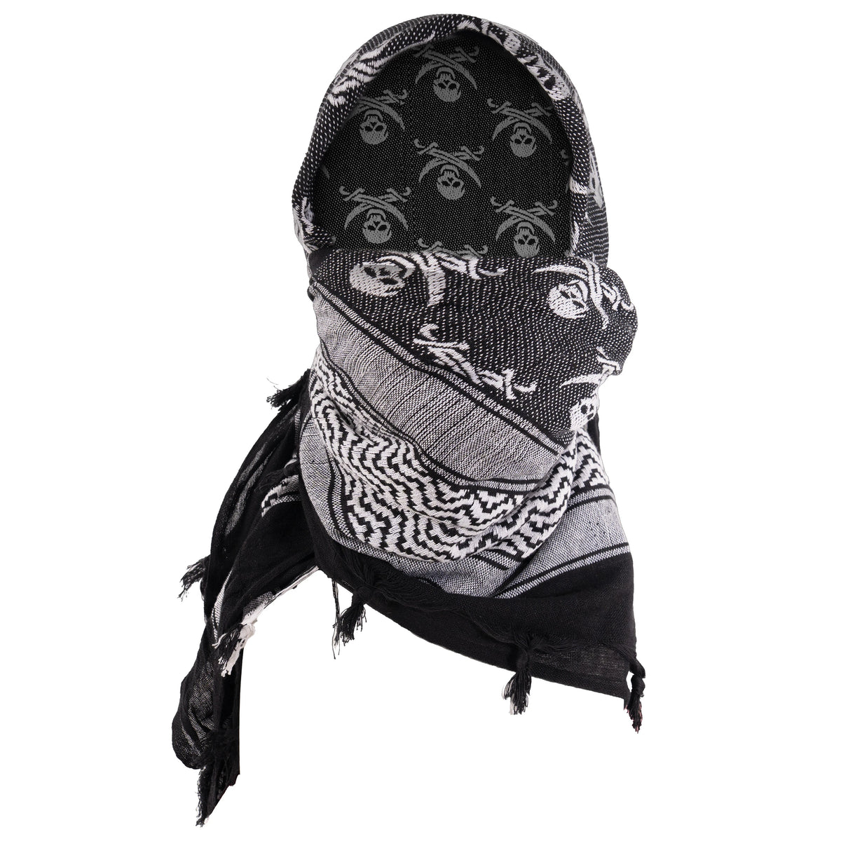 Rothco Skulls Shemagh Tactical Desert Keffiyeh Scarf - Rothco 8539-WTB