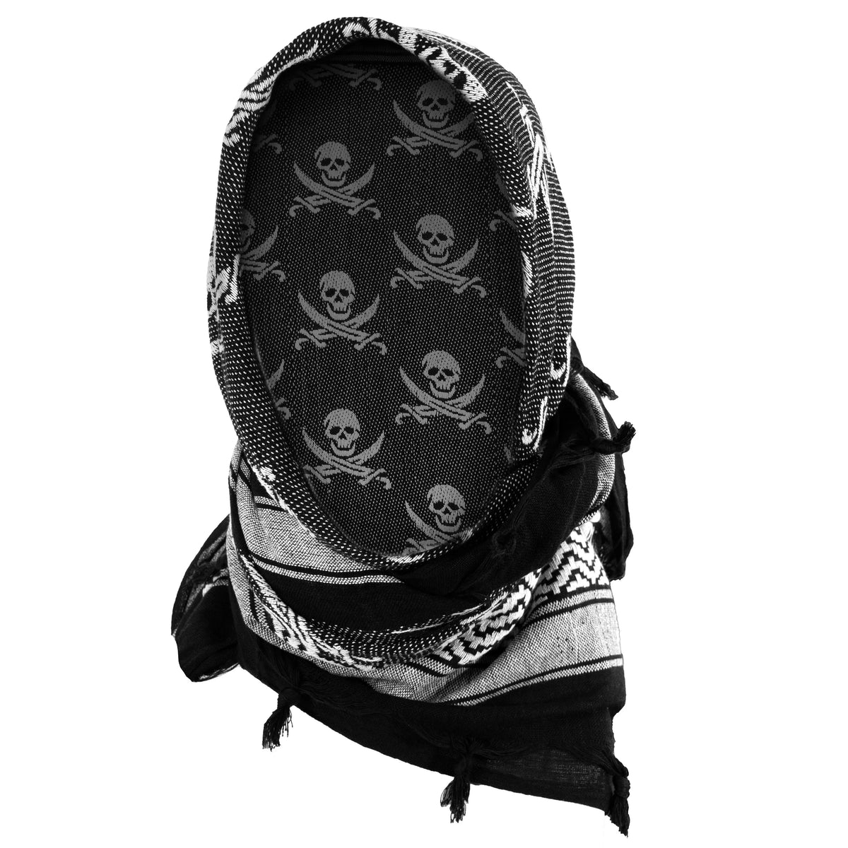 Rothco Skulls Shemagh Tactical Desert Keffiyeh Scarf - Rothco 8539-WTB