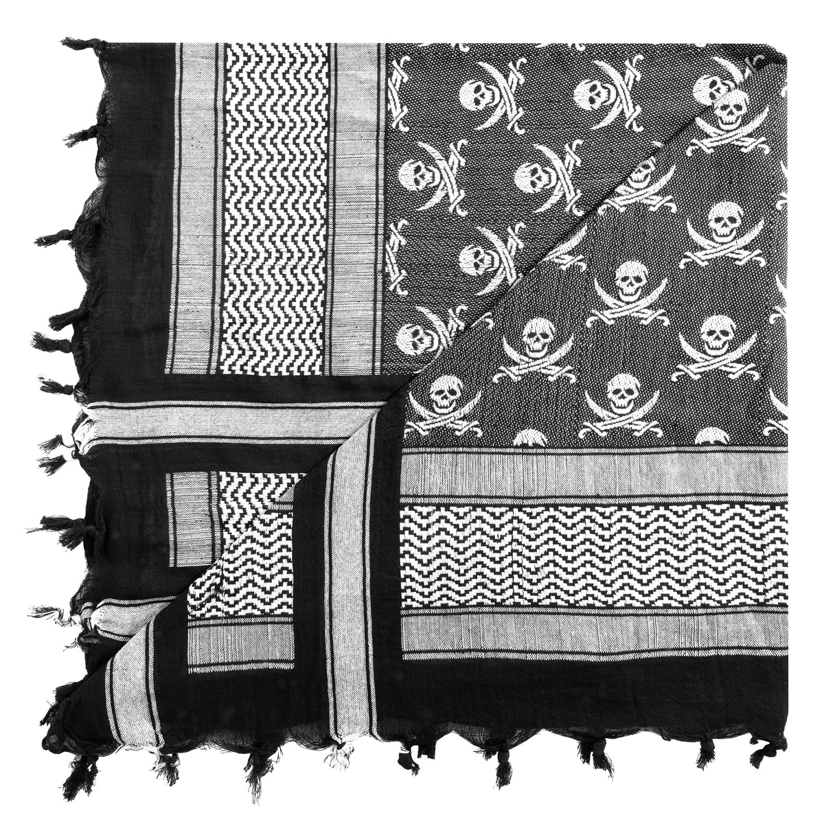 Rothco Skulls Shemagh Tactical Desert Keffiyeh Scarf - Rothco 8539-WTB