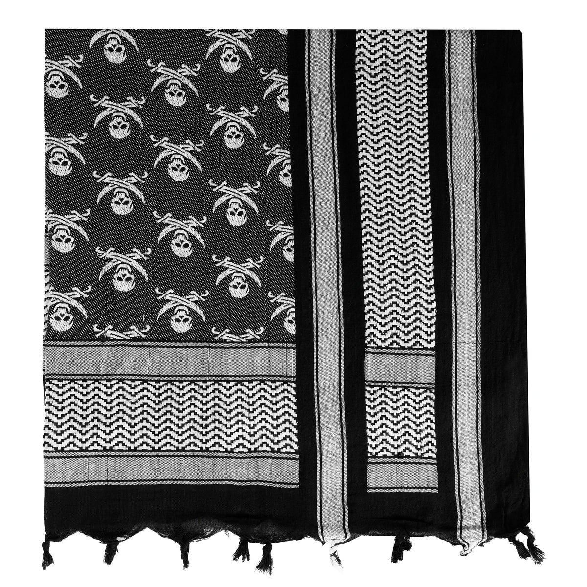 Rothco Skulls Shemagh Tactical Desert Keffiyeh Scarf - Rothco 8539-WTB
