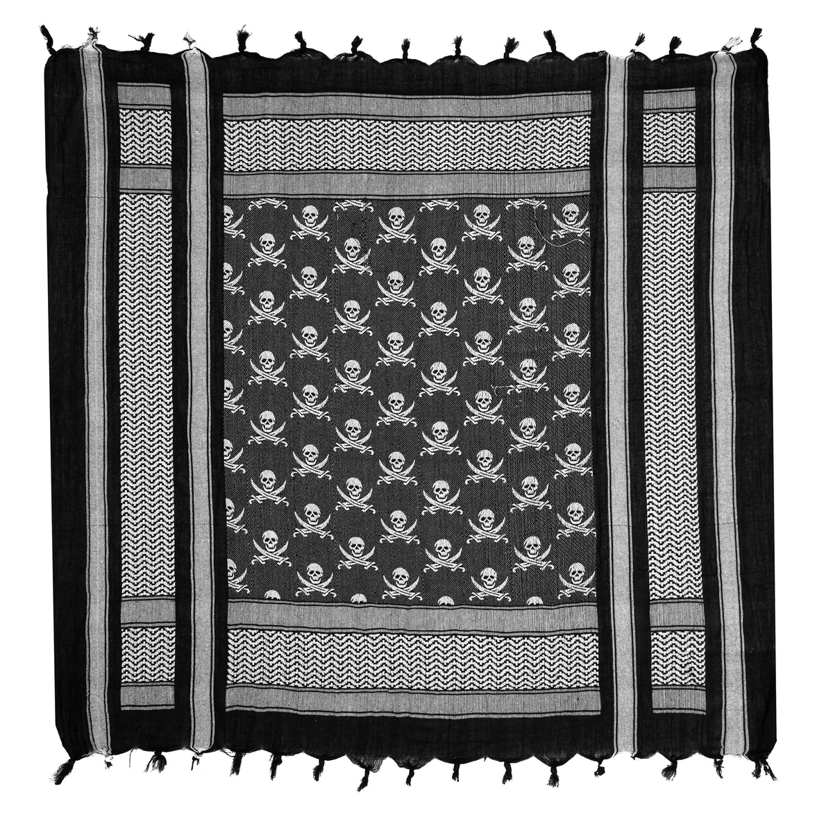 Rothco Skulls Shemagh Tactical Desert Keffiyeh Scarf - Rothco 8539-WTB
