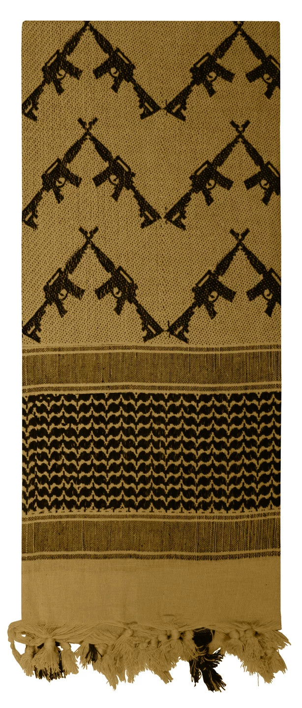Rothco Crossed Rifles Shemagh Tactical Desert Keffiyeh Scarf - Rothco 8737-CB