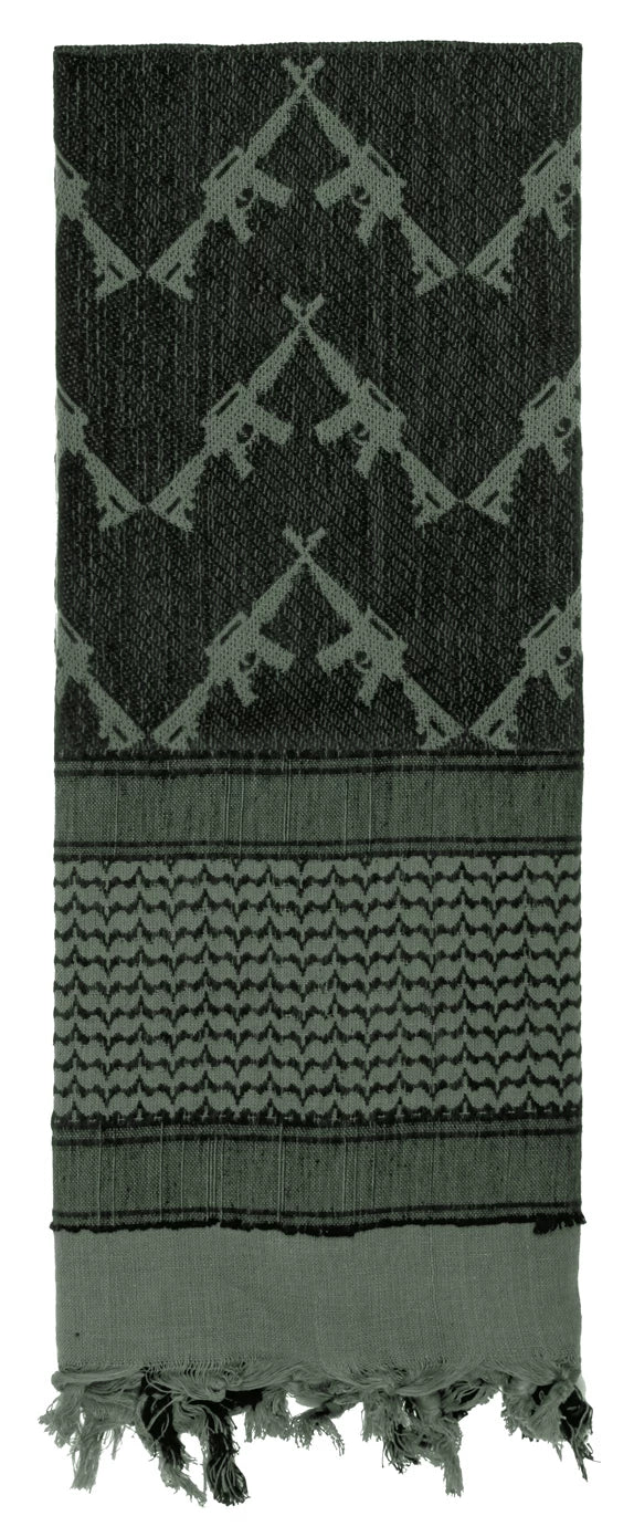 Rothco Crossed Rifles Shemagh Tactical Desert Keffiyeh Scarf - Rothco 8737-FG