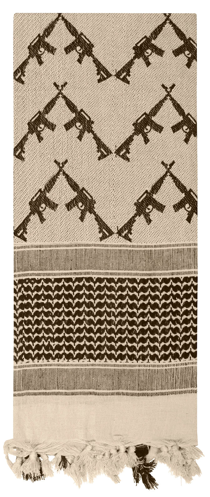 Rothco Crossed Rifles Shemagh Tactical Desert Keffiyeh Scarf - Rothco 8737-TAN