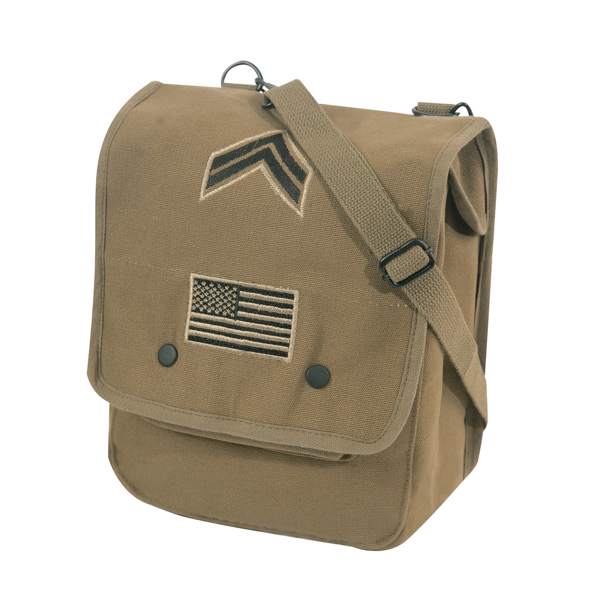 Rothco Canvas Map Case Shoulder Bag With Military Patches - Rothco 8796