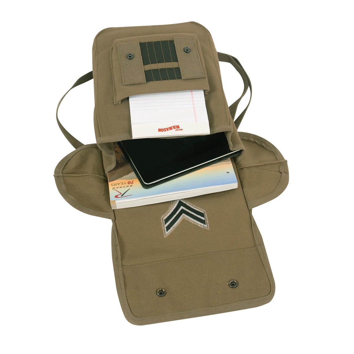 Rothco Canvas Map Case Shoulder Bag With Military Patches - Rothco 8796