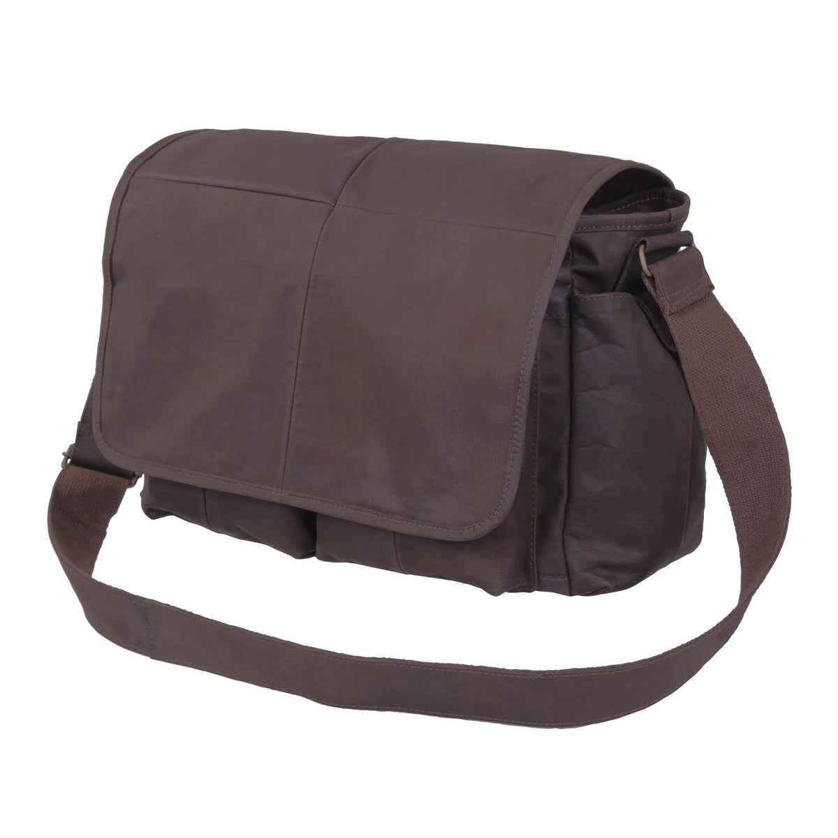 Rothco Brown Leather Classic Messenger Bag - Rothco 91480
