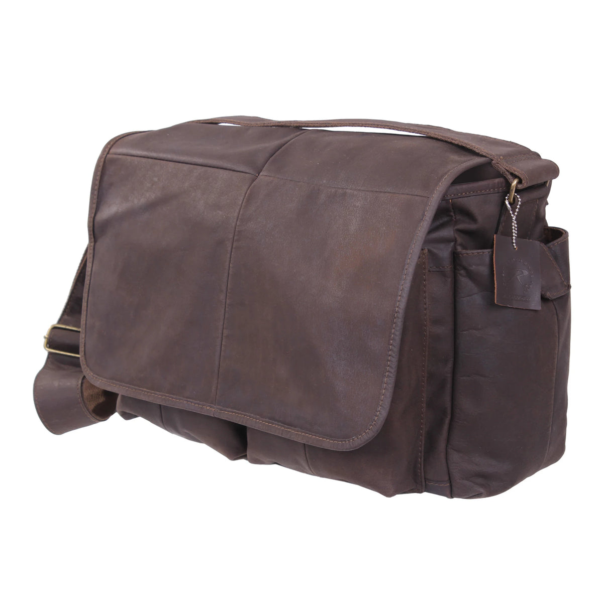 Rothco Brown Leather Classic Messenger Bag - Rothco 91480