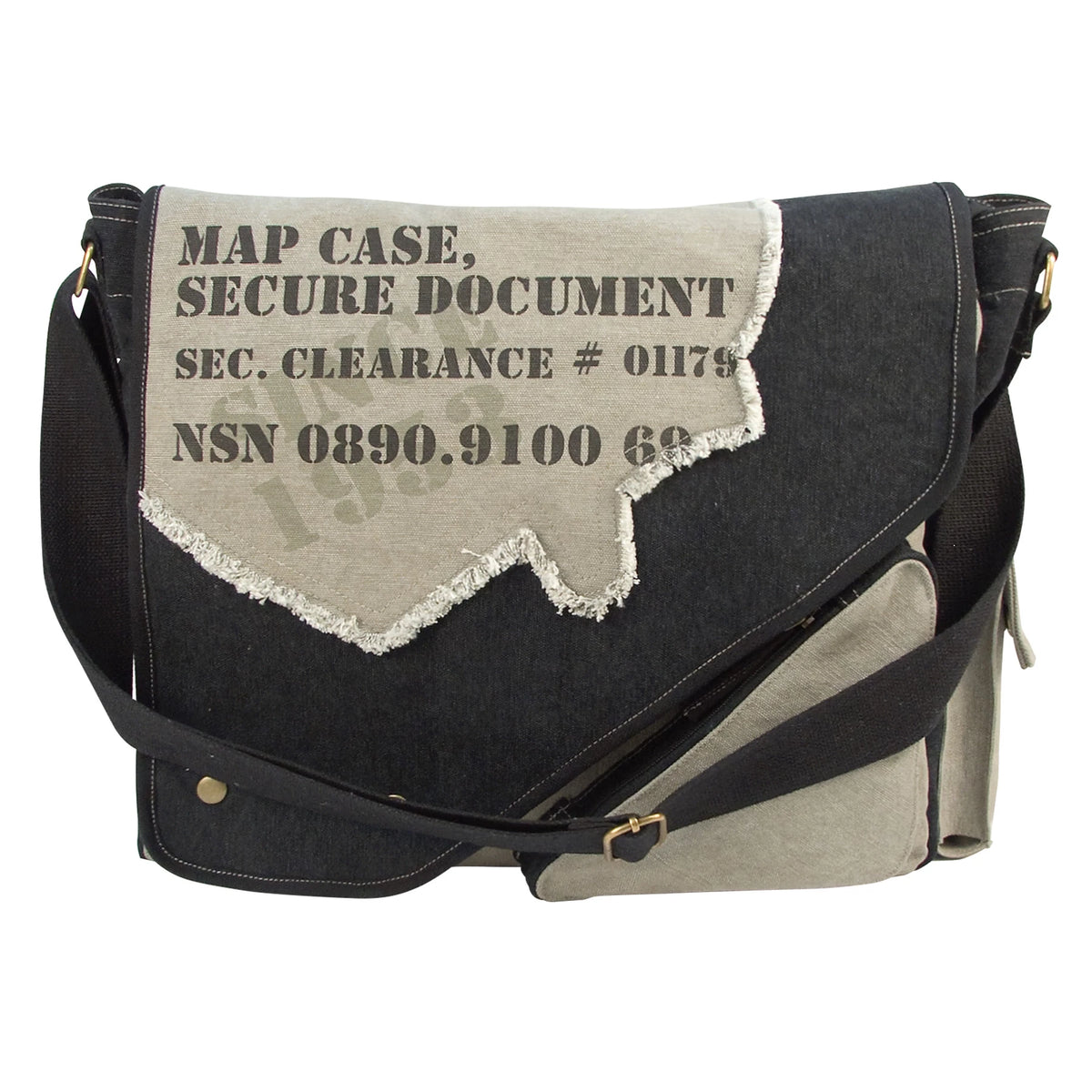 Rothco Vintage Canvas Two-Tone Imprinted Map Bag - Rothco 9248-GYB