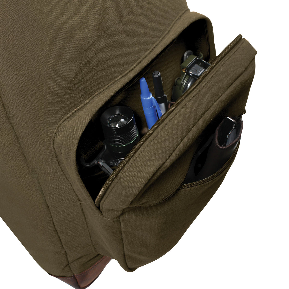 Rothco Vintage Canvas Teardrop Backpack With Leather Accents - Rothco 9666