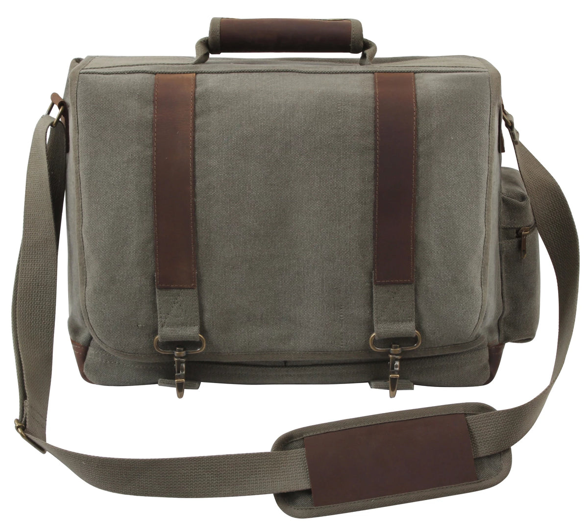 Rothco Vintage Canvas Pathfinder Laptop Bag With Leather Accents - Rothco 9691-OD