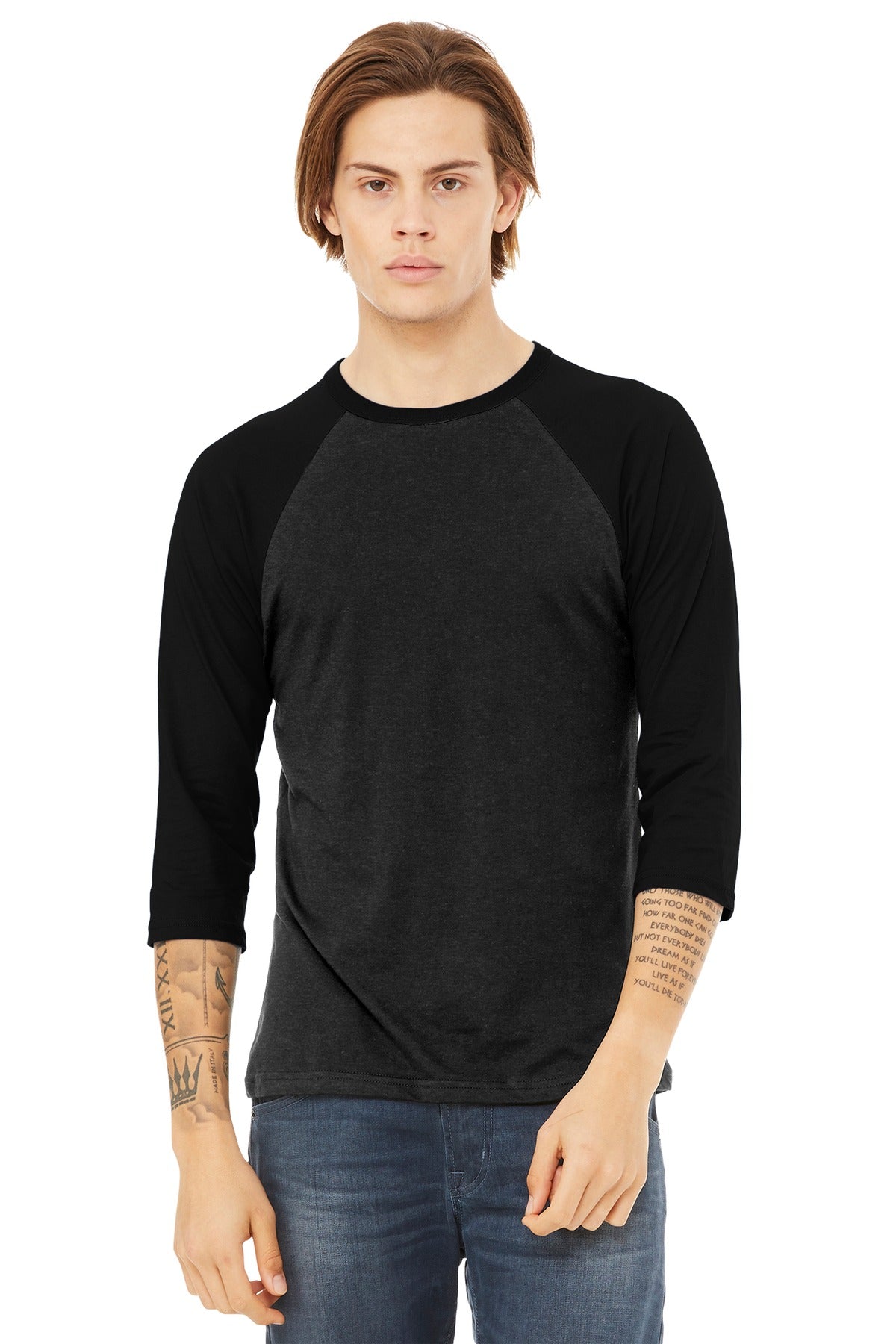 BELLA+CANVAS ® Unisex 3/4-Sleeve Baseball Tee. BC3200