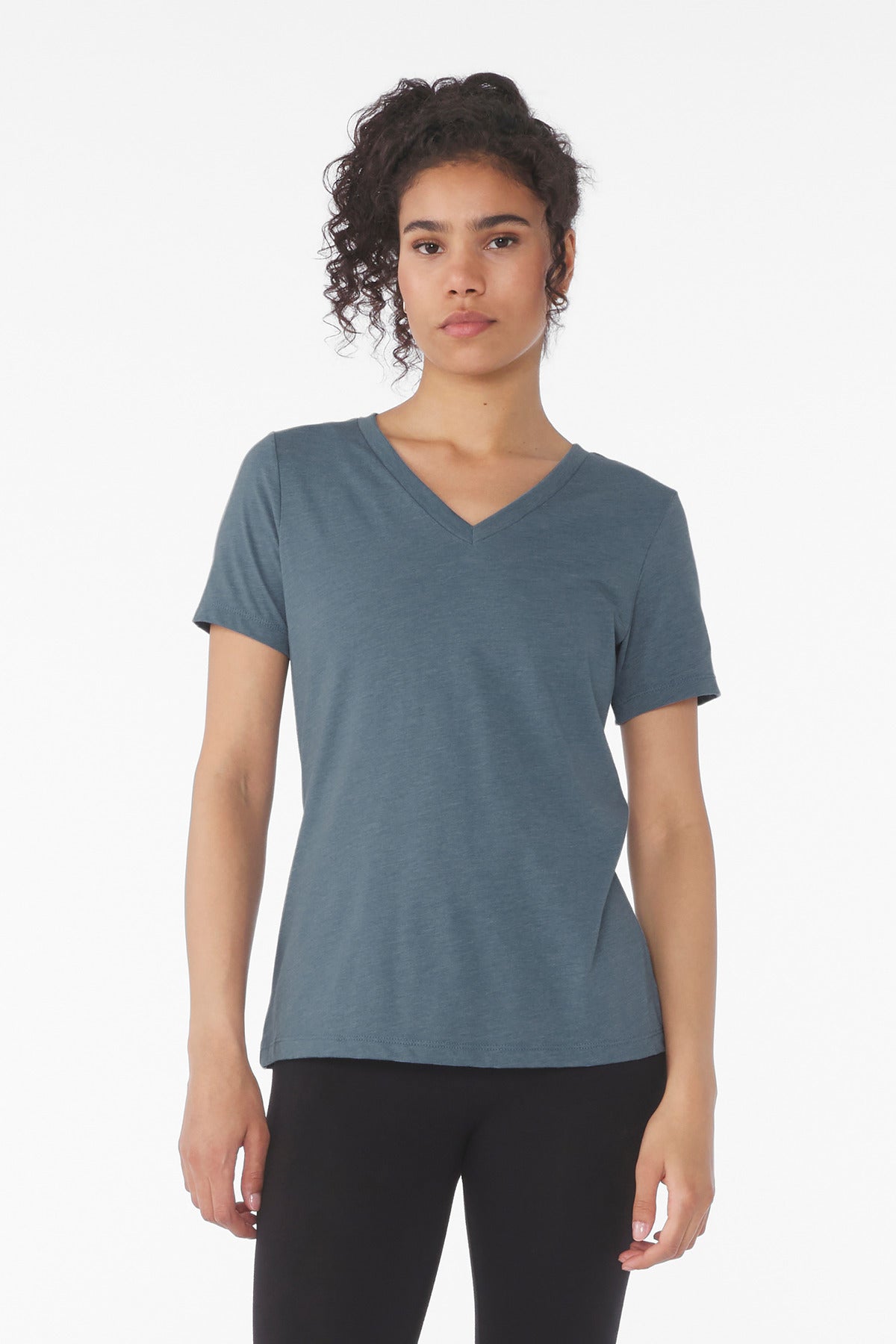 BELLA+CANVAS® Women's Relaxed Heather CVC V-Neck Tee BC6405CVC