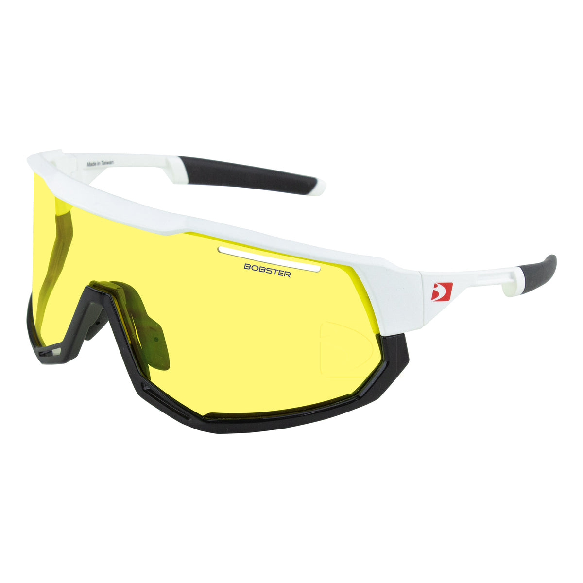 Bobster BFRE01 - Freewheel Sunglasess - Matte White/Gloss Black Frame w/ Smok