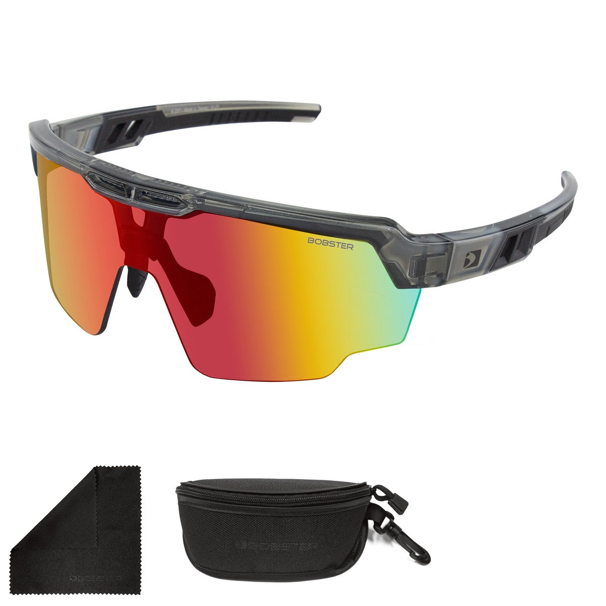 Bobster BWHE01 - Wheelie Sunglasses - Gloss Clear/Gray Frame w/ Smoked Black 