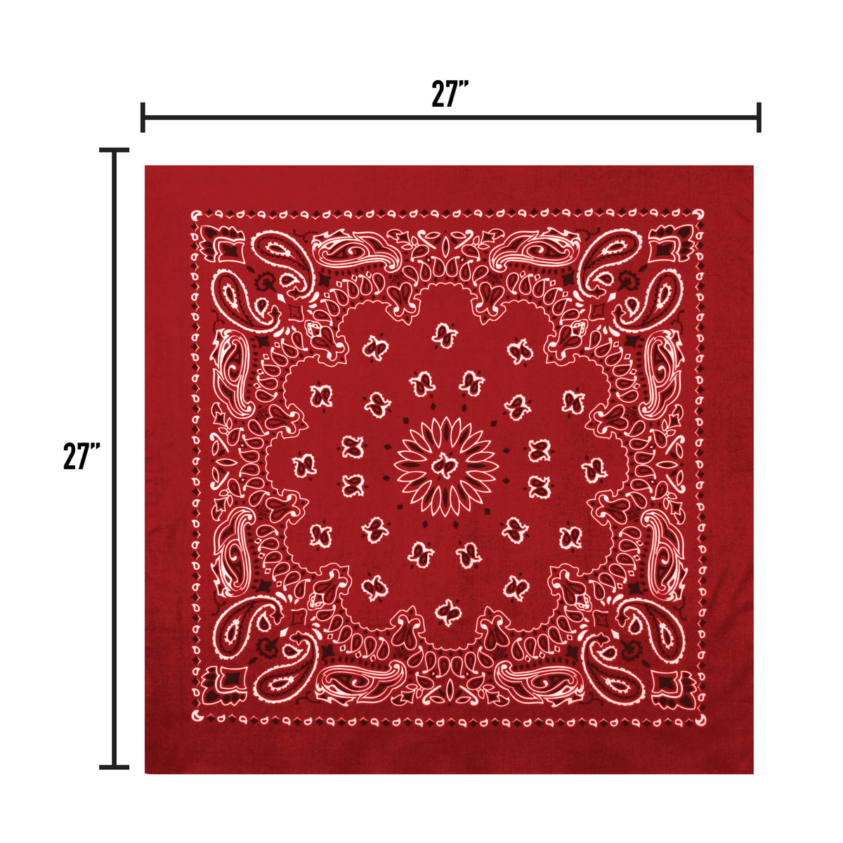 Rothco Trainmen Paisley Bandana – Extra-Large - 27” X 27" - Rothco 4349-RDW