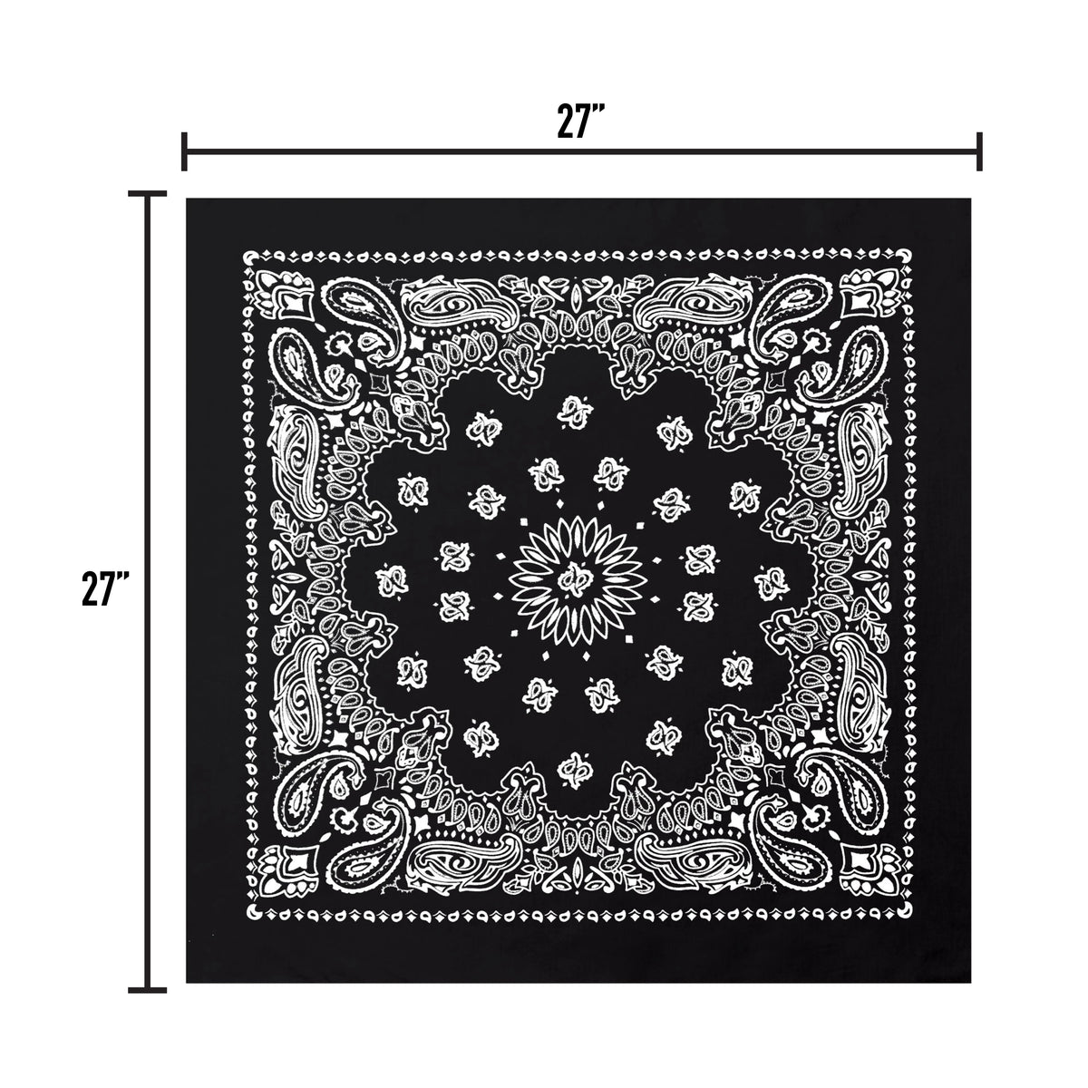 Rothco Trainmen Paisley Bandana – Extra-Large - 27” X 27" - Rothco 4349-BK
