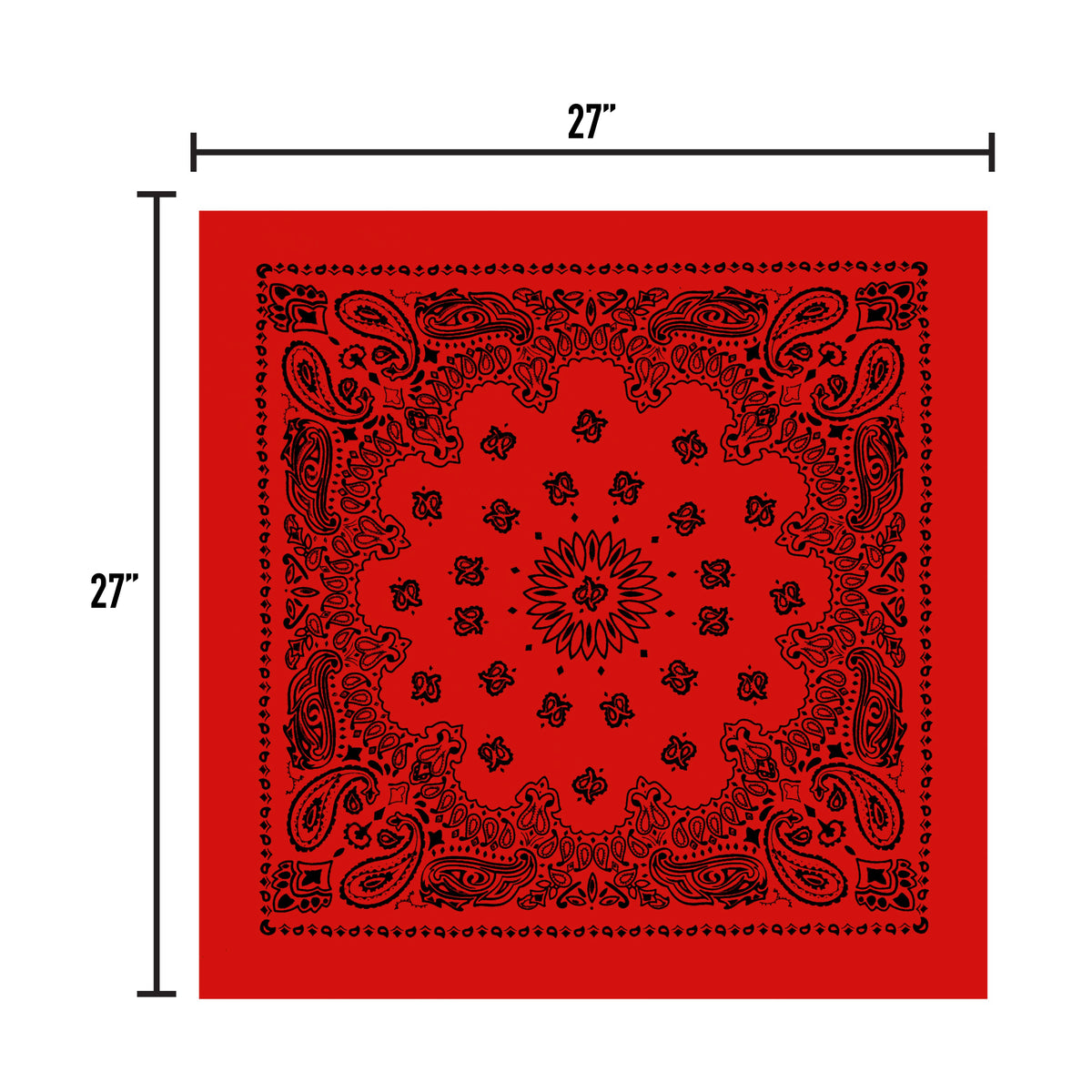 Rothco Trainmen Paisley Bandana – Extra-Large - 27” X 27" - Rothco 4349-RDBK