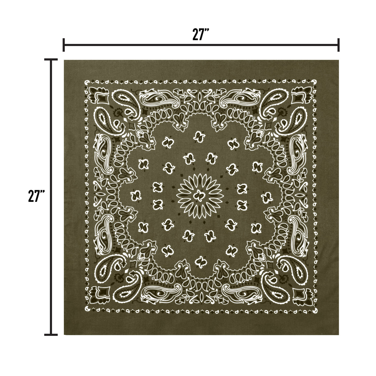 Rothco Trainmen Paisley Bandana – Extra-Large - 27” X 27" - Rothco 4349-OD