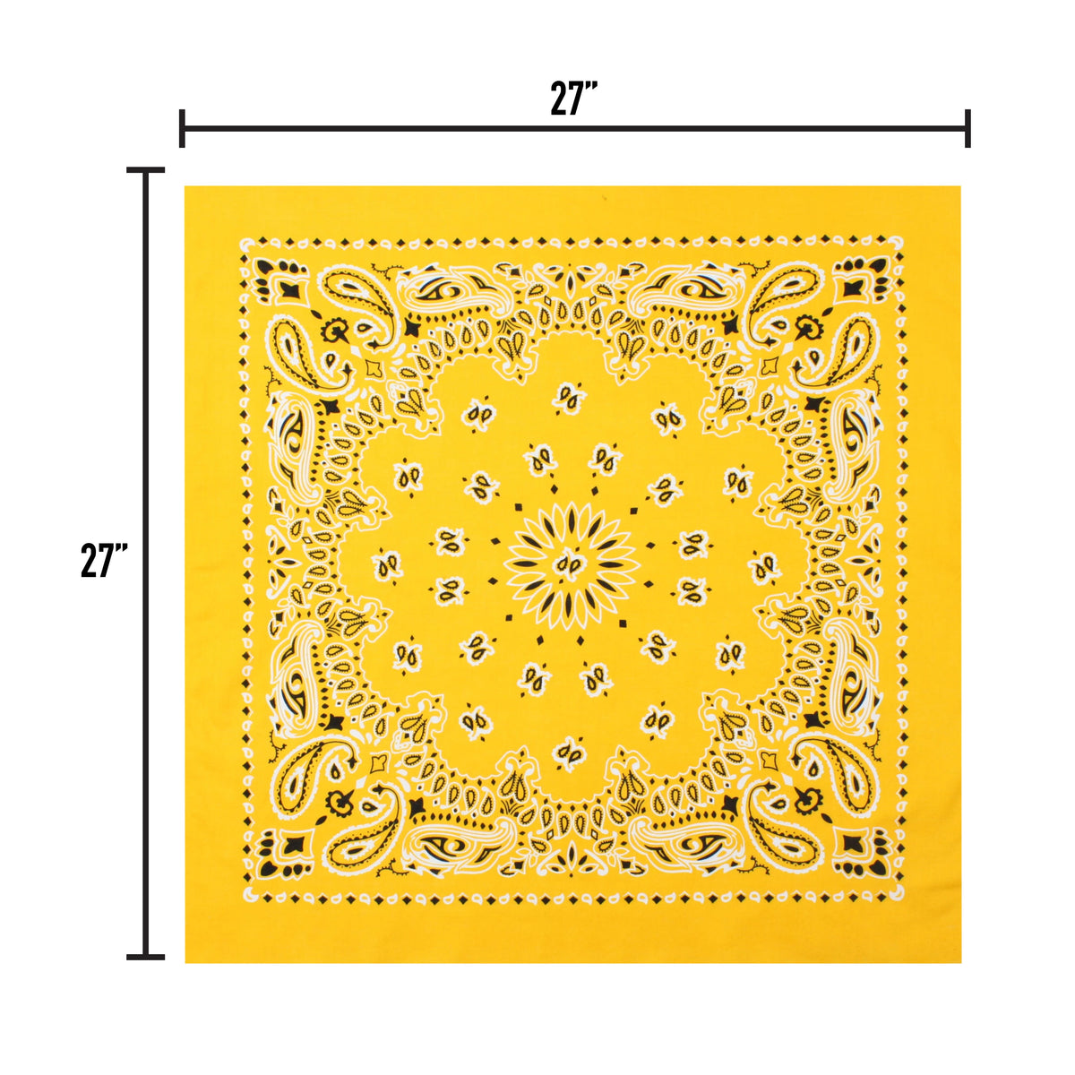 Rothco Trainmen Paisley Bandana – Extra-Large - 27” X 27" - Rothco ##4349-YELLOW
