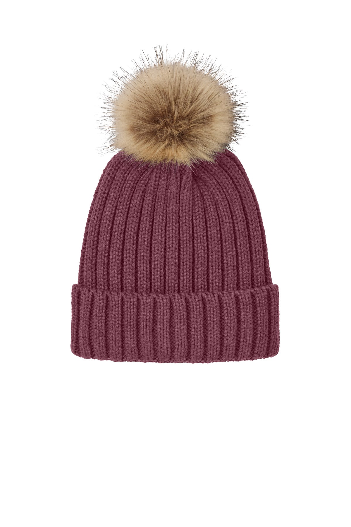 Port Authority® Faux Fur Pom Beanie C990