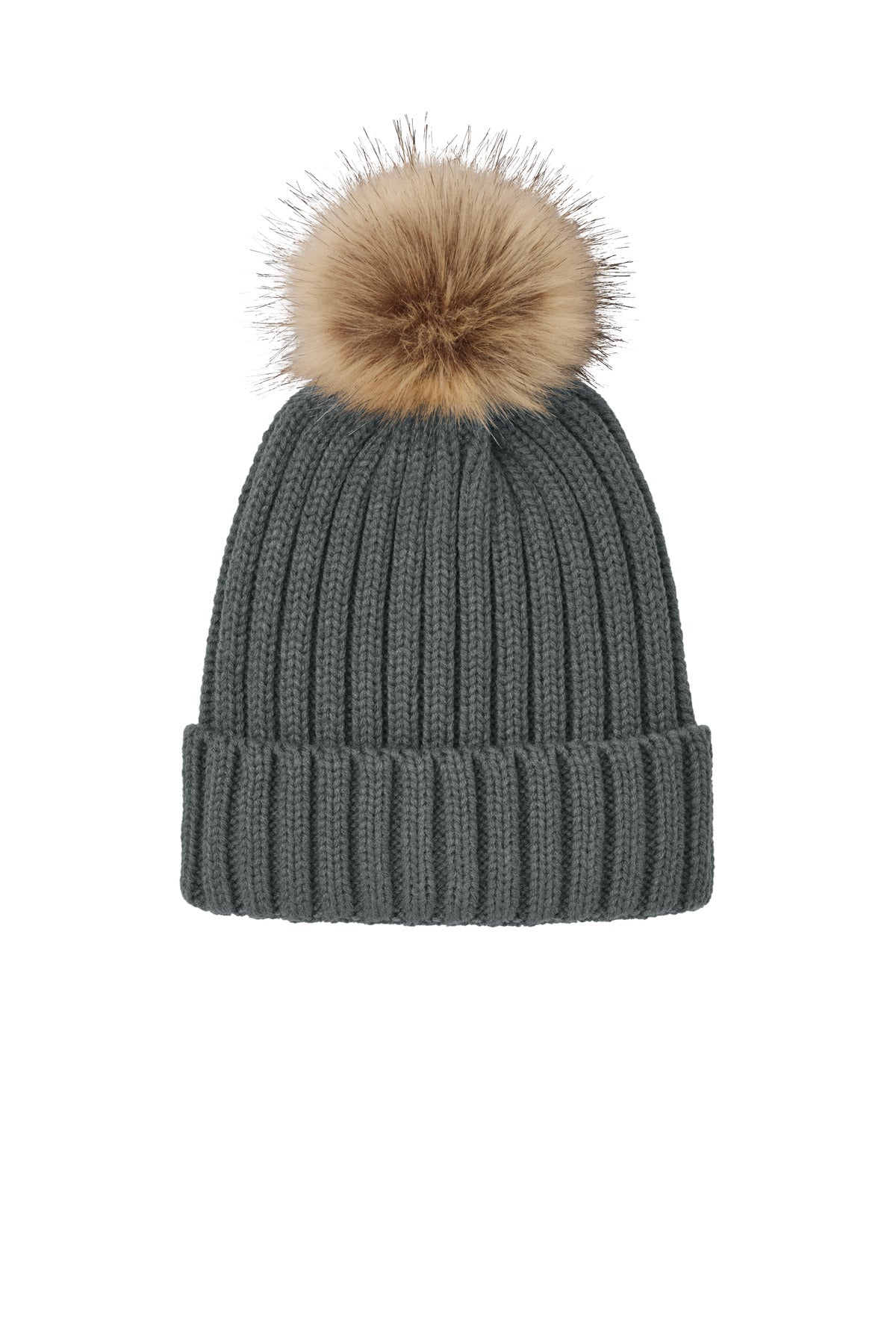Port Authority® Faux Fur Pom Beanie C990