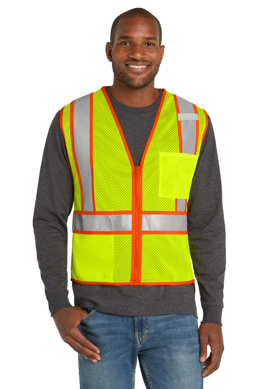 CornerStone ® ANSI 107 Class 2 Mesh Zippered Two-Tone Vest. CSV103