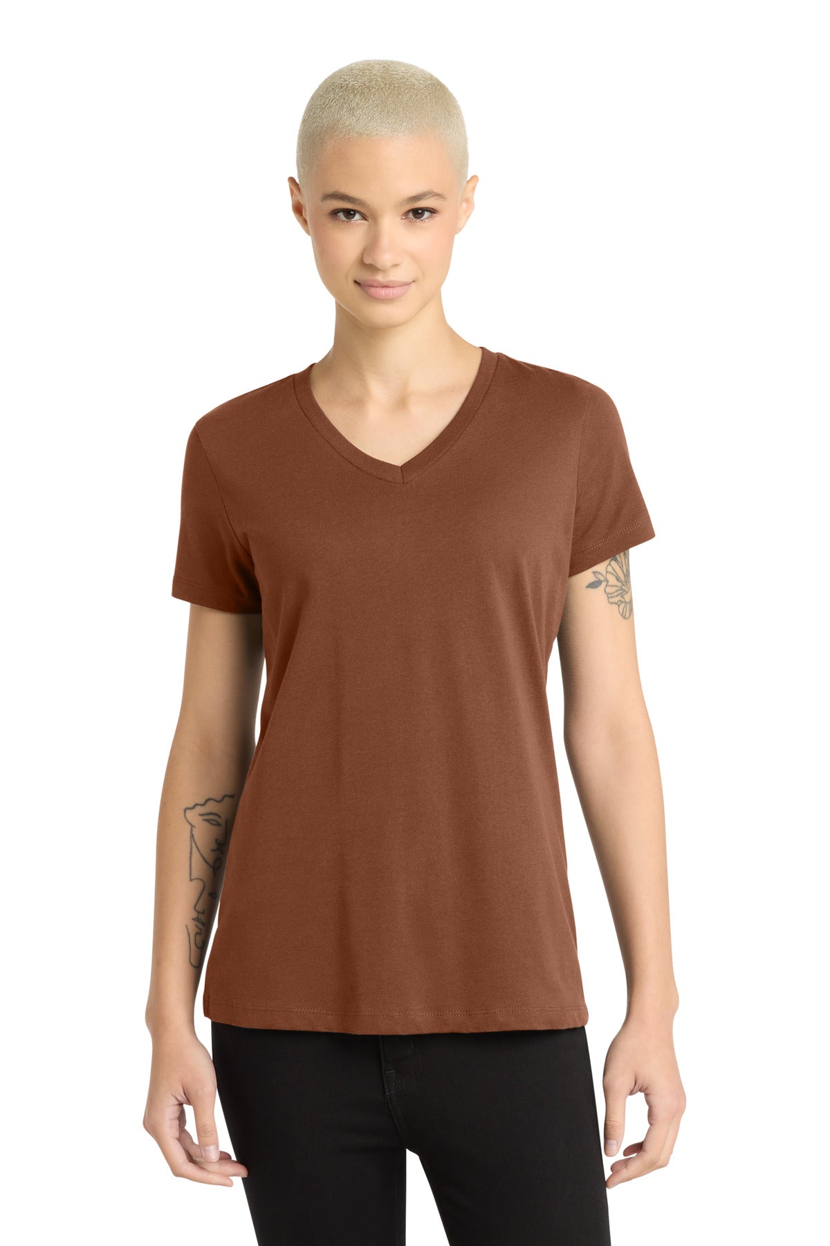 District® - Women's Perfect Weight® V-Neck Tee. DM1170L