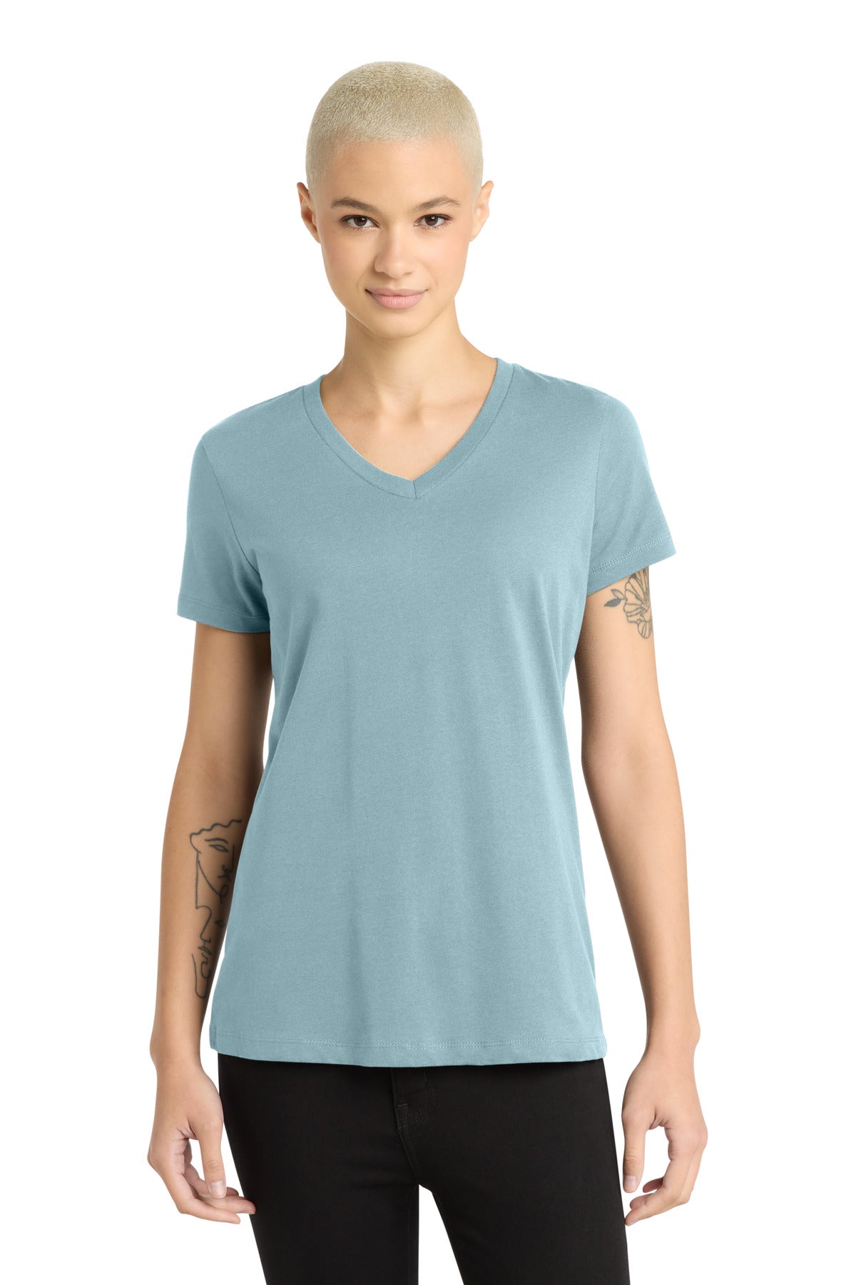 District® - Women's Perfect Weight® V-Neck Tee. DM1170L