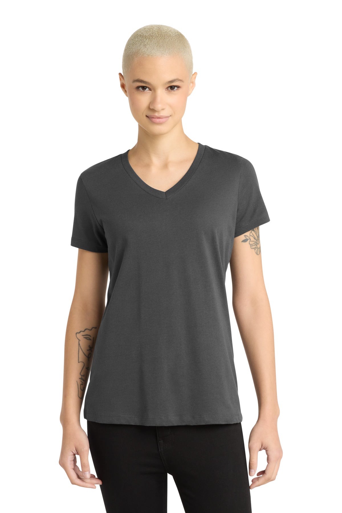 District® - Women's Perfect Weight® V-Neck Tee. DM1170L