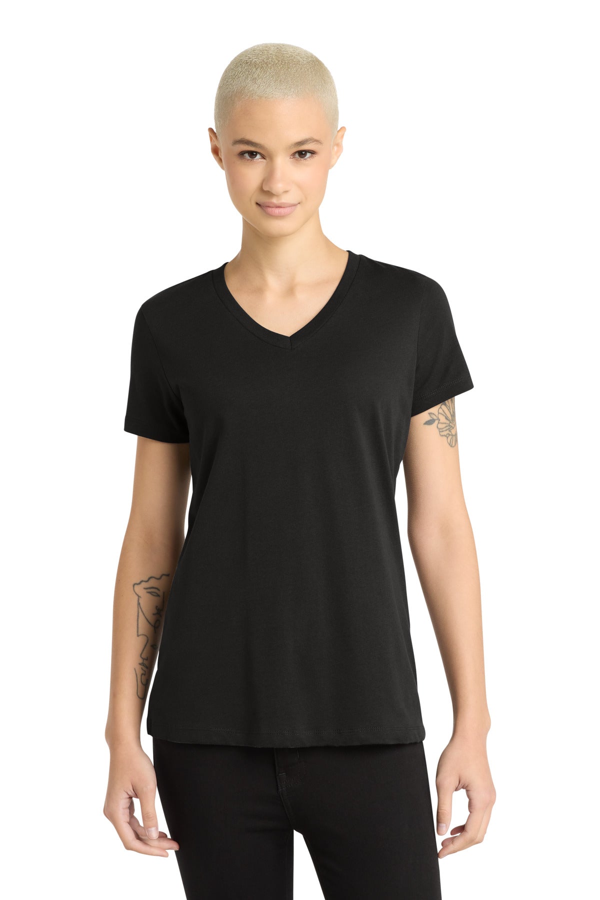 District® - Women's Perfect Weight® V-Neck Tee. DM1170L