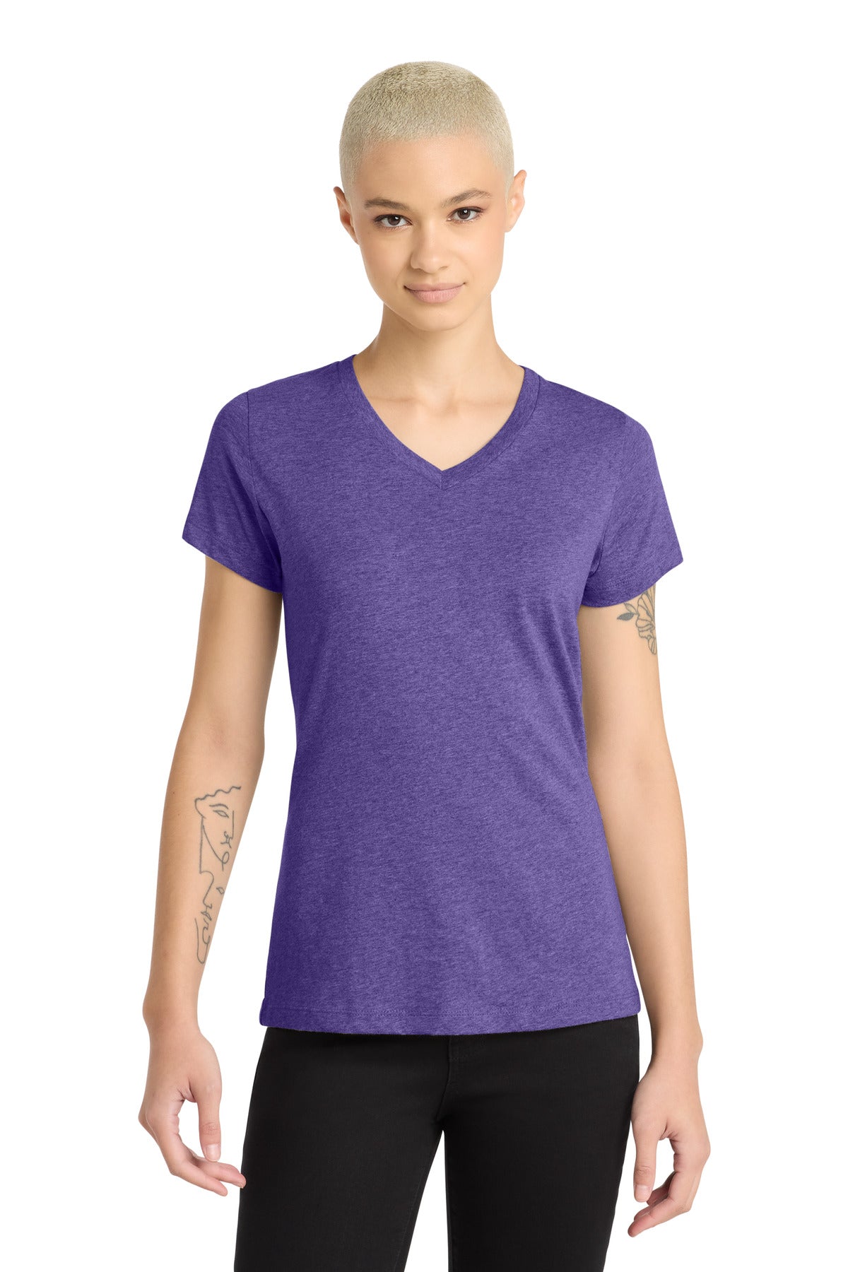 District® Women's Perfect Blend® CVC V-Neck Tee. DM1190L