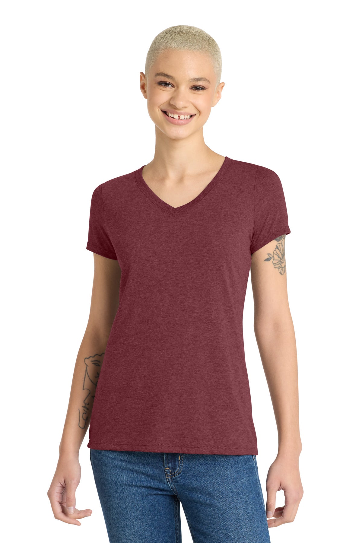 District® Women's Perfect Tri® V-Neck Tee. DM1350L