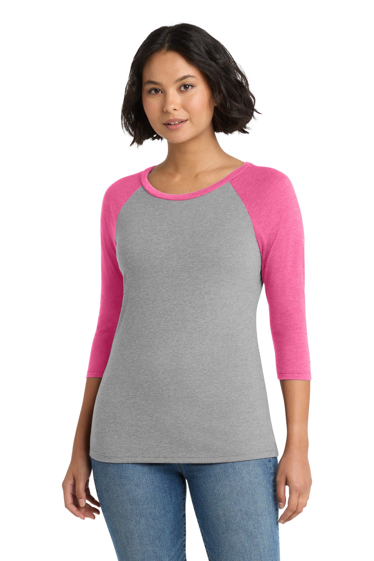 District® Women's Perfect Tri® 3/4-Sleeve Raglan. DM136L