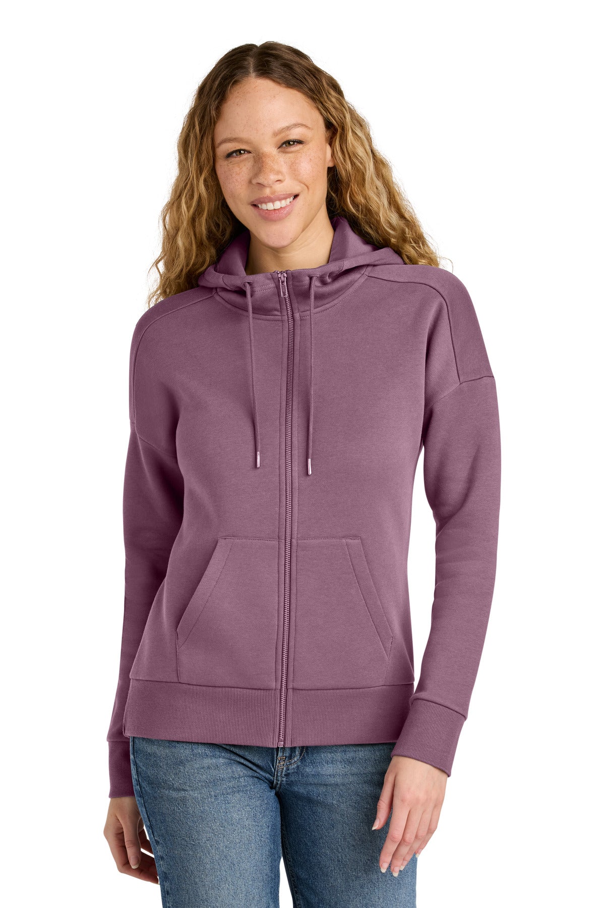 District ® Women's Perfect Weight ® Fleece Drop Shoulder Full-Zip Hoodie DT1104