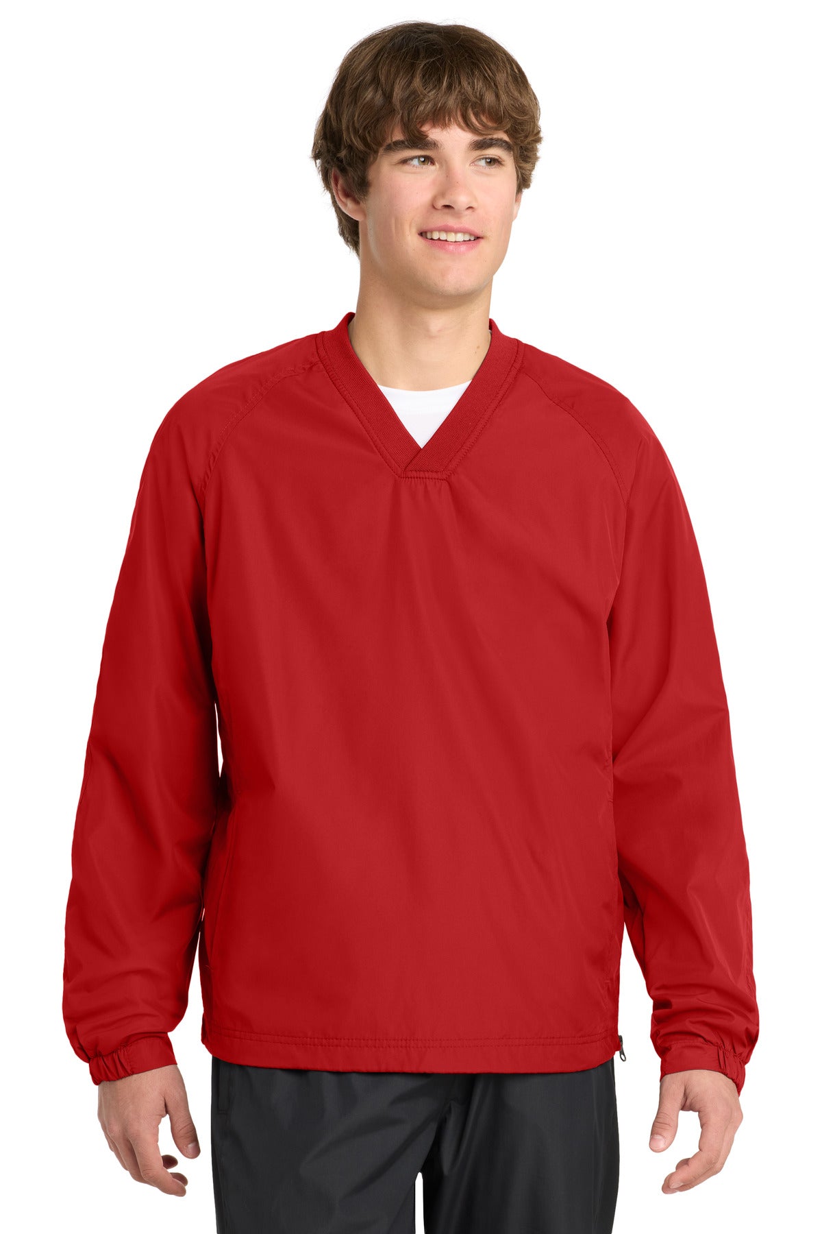 Sport-Tek® V-Neck Raglan Wind Shirt. JST72