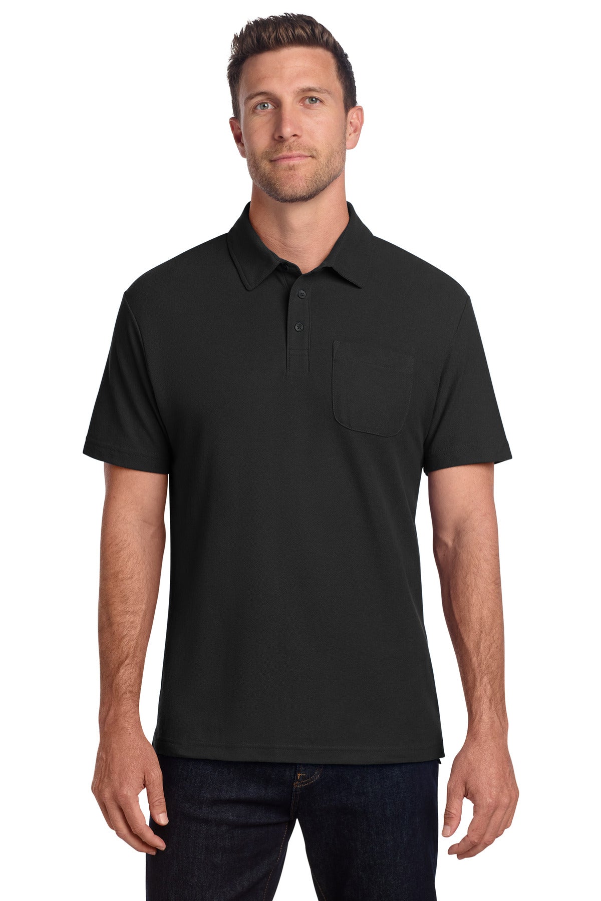 Port Authority® C-FREE® Cotton Blend Pique Pocket Polo K868