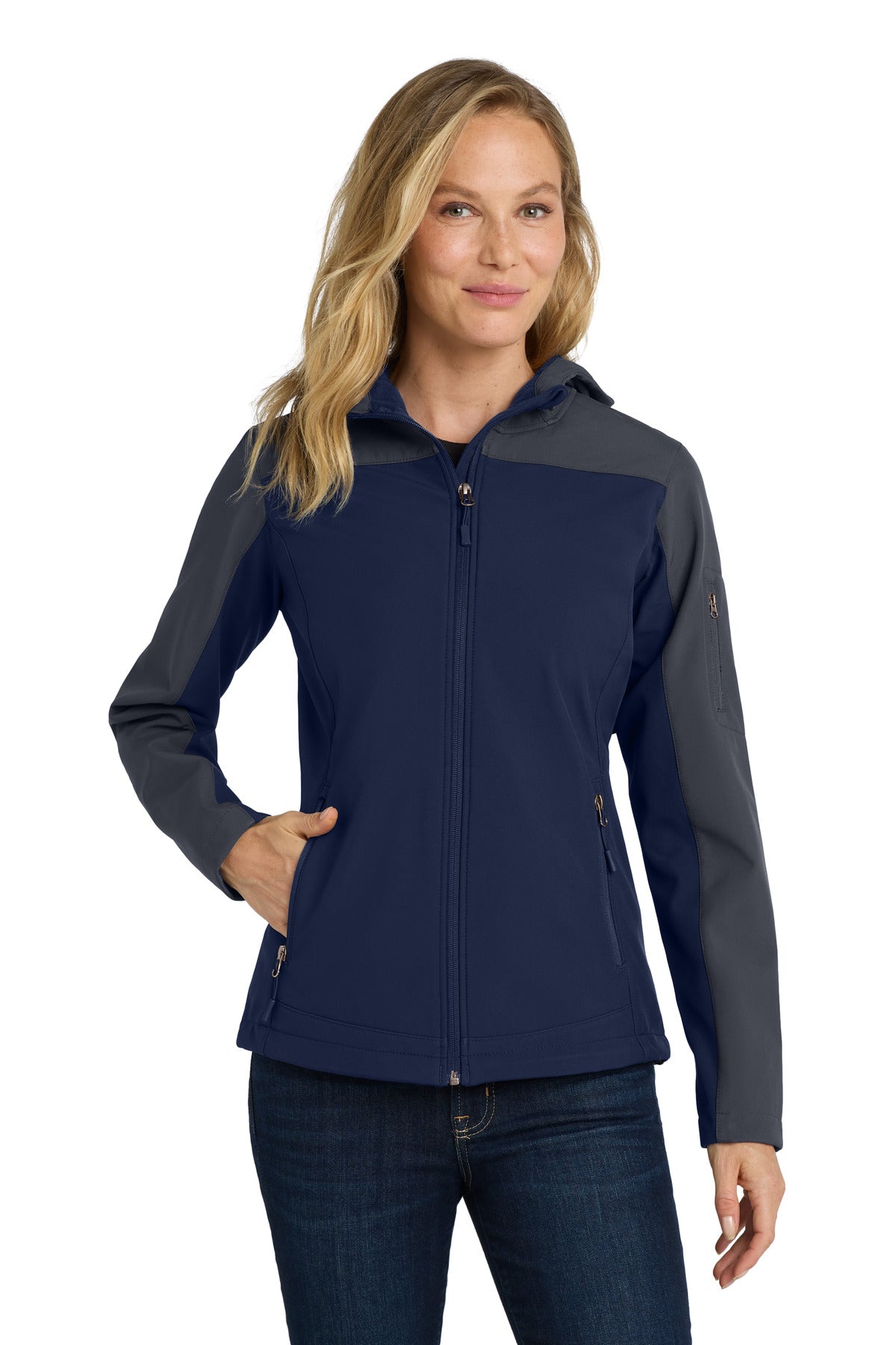 Port Authority® Women's Hooded Core Soft Shell Jacket. L335